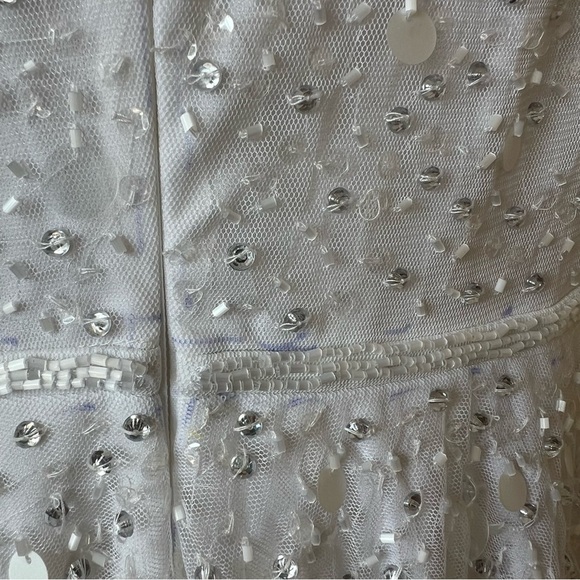 Mac Duggal Sequin One Shoulder High Low Dress Gown - Picture 10 of 16